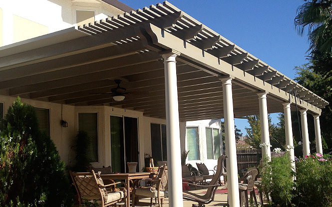Relaxing retreat: Cozy patio with comfortable seating for outdoor gatherings.